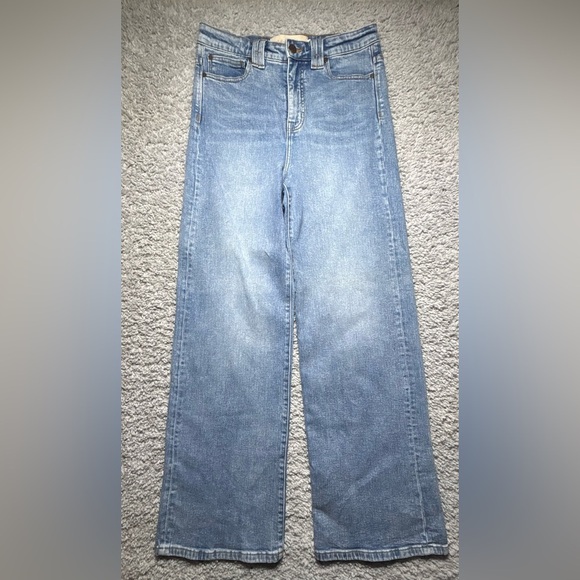 Soft Surroundings Denim - Soft Surroundings Jeans Womens 8 Wide Leg High Rise Light Baggy Party Night Out